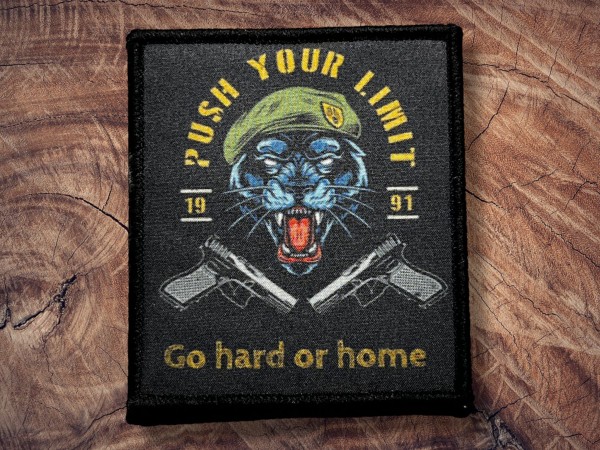 Printed Patch Push your Limit Go Hard or Home 95x80mm
