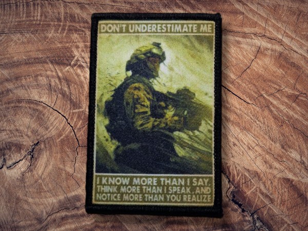 Printed Patch Don´t Underestimate me 90x60mm