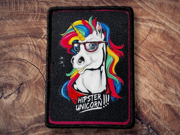 Printed Patch Hipster Unicorn 100x80mm