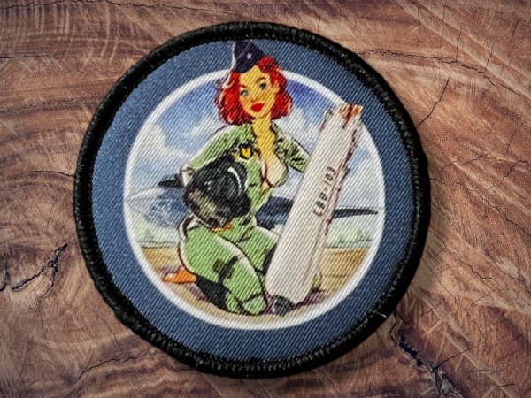 Printed Patch Airforce Pin up Girl 75x75mm