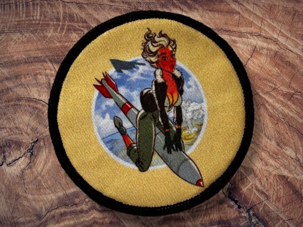 Printed Patch Pin up Rocket Girl 95x95mm