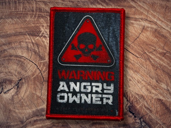 Printed Patch Angry Owner 90x55mm