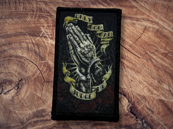 Printed Patch Only God can Judge me 90x55mm